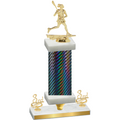Premium Single Black Carbon Fiber Third Place Lacrosse Trophy