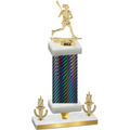 Premium Single Black Carbon Fiber Victory Lacrosse Trophy