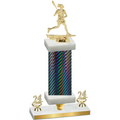 Premium Single Black Carbon Fiber Year Lacrosse Trophy