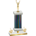 Premium Single Black Carbon Fiber First Place Victory Trophy