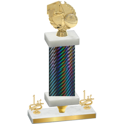 Premium Single Black Carbon Fiber First Place Basketball Trophy