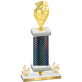 Premium Single Black Carbon Fiber Fourth Place Pickleball Trophy