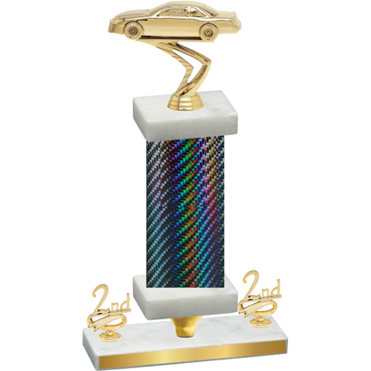 Premium Single Black Carbon Fiber Second Place Cars Trophy