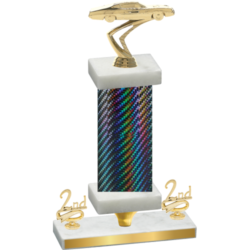 Premium Single Black Carbon Fiber Second Place Cars Trophy