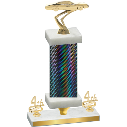 Premium Single Black Carbon Fiber Fourth Place Cars Trophy