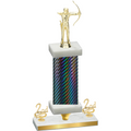 Premium Single Black Carbon Fiber Second Place Archery Trophy