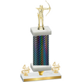 Premium Single Black Carbon Fiber Fourth Place Archery Trophy
