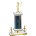 Premium Single Black Carbon Fiber Victory Archery Trophy
