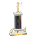 Premium Single Black Carbon Fiber Year Archery Trophy