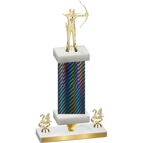 Premium Single Black Carbon Fiber Year Archery Trophy