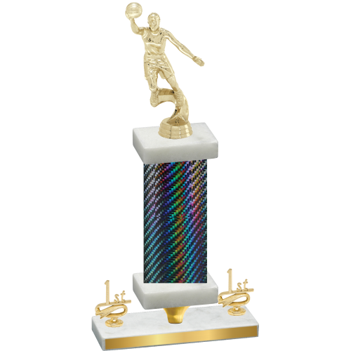 Premium Single Black Carbon Fiber First Place Basketball Trophy