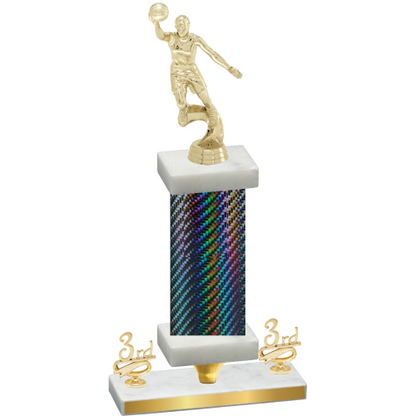 Premium Single Black Carbon Fiber Third Place Basketball Trophy
