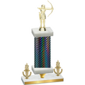 Premium Single Black Carbon Fiber Victory Archery Trophy