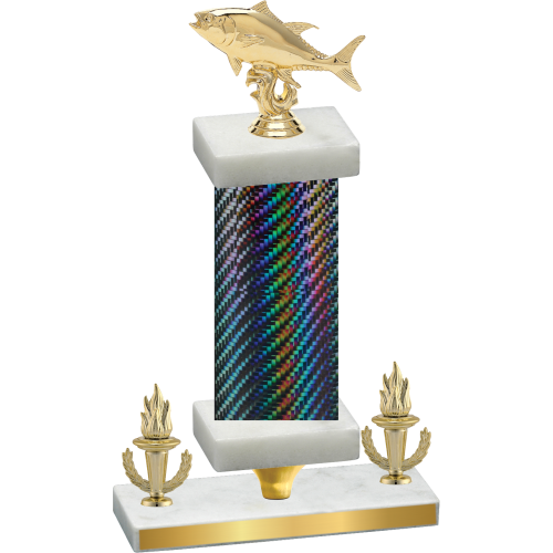 Premium Single Black Carbon Fiber Victory Fishing Trophy