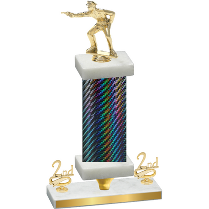Premium Single Black Carbon Fiber Second Place Shooter Trophy