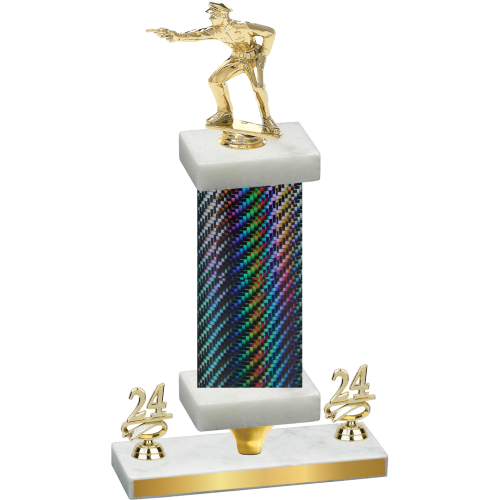 Premium Single Black Carbon Fiber Year Shooter Trophy