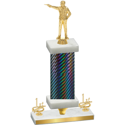 Premium Single Black Carbon Fiber First Place Shooter Trophy