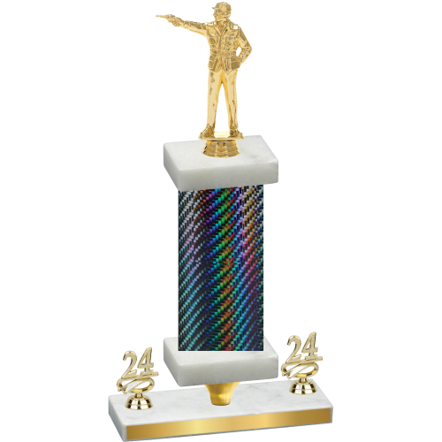 Premium Single Black Carbon Fiber Year Shooter Trophy
