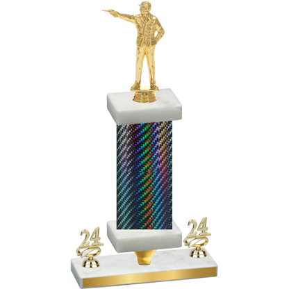 Premium Single Black Carbon Fiber Year Shooter Trophy