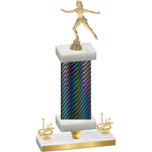Premium Single Black Carbon Fiber First Place Skater Trophy