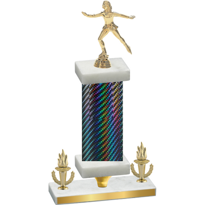 Premium Single Black Carbon Fiber Victory Skater Trophy