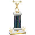 Premium Single Black Carbon Fiber Second Place Weights Trophy