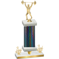 Premium Single Black Carbon Fiber Third Place Weights Trophy