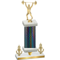 Premium Single Black Carbon Fiber Victory Weights Trophy