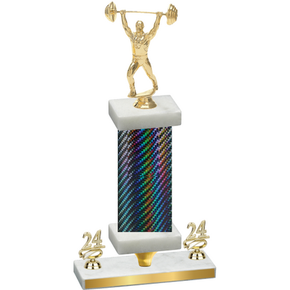 Premium Single Black Carbon Fiber Year Weights Trophy