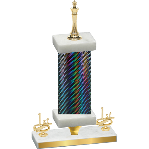 Premium Single Black Carbon Fiber First Place Chess Trophy