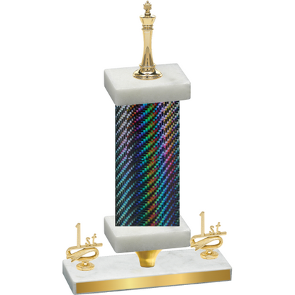 Premium Single Black Carbon Fiber First Place Chess Trophy