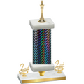 Premium Single Black Carbon Fiber Second Place Chess Trophy
