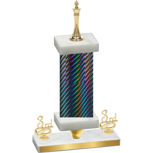 Premium Single Black Carbon Fiber Third Place Chess Trophy