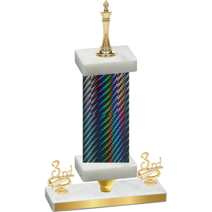 Premium Single Black Carbon Fiber Third Place Chess Trophy
