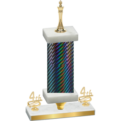 Premium Single Black Carbon Fiber Fourth Place Chess Trophy