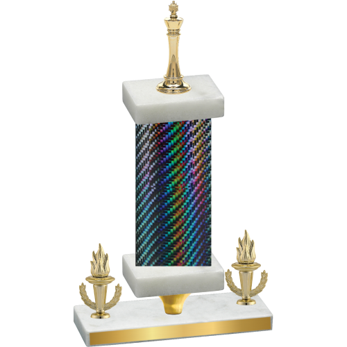 Premium Single Black Carbon Fiber Victory Chess Trophy