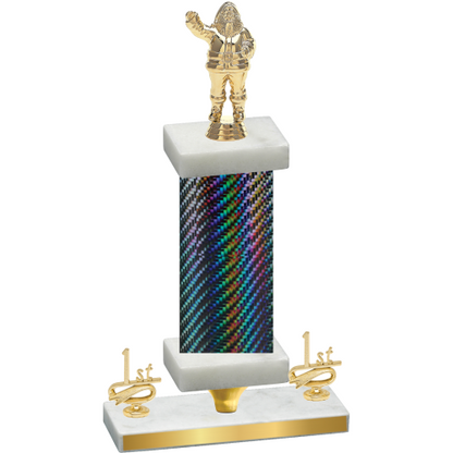 Premium Single Black Carbon Fiber First Place Holiday Trophy