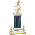 Premium Single Black Carbon Fiber Victory Flag Football Trophy