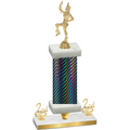 Premium Single Black Carbon Fiber Second Place Majorette Trophy