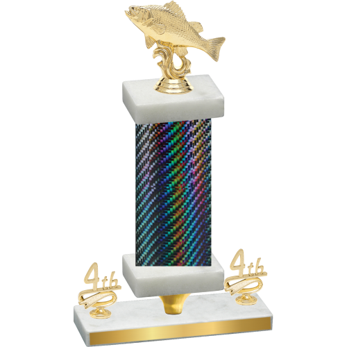 Premium Single Black Carbon Fiber Fourth Place Fishing Trophy