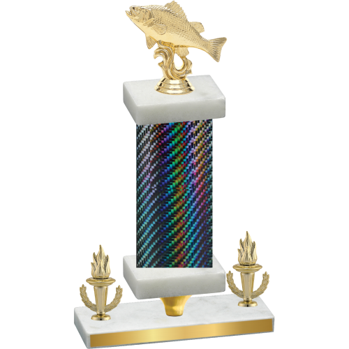 Premium Single Black Carbon Fiber Victory Fishing Trophy