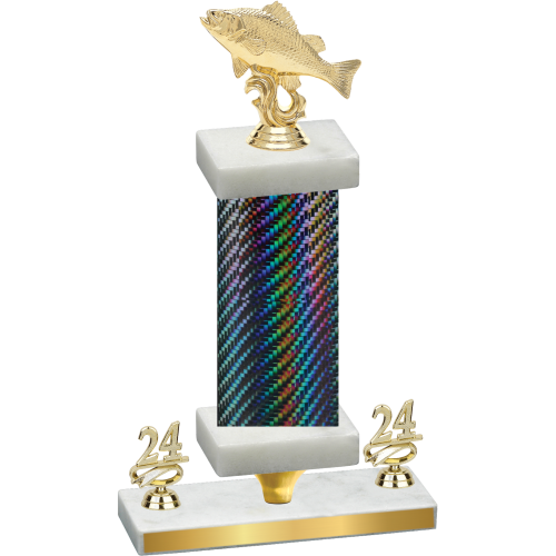 Premium Single Black Carbon Fiber Year Fishing Trophy