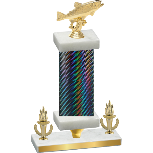 Premium Single Black Carbon Fiber Victory Fishing Trophy