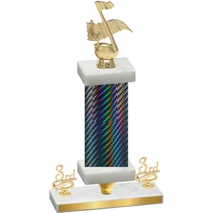 Premium Single Black Carbon Fiber Third Place Music Trophy