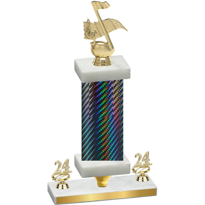 Premium Single Black Carbon Fiber Year Music Trophy