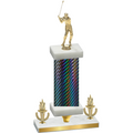 Premium Single Black Carbon Fiber Victory Golf Trophy
