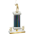 Premium Single Black Carbon Fiber Year Golf Trophy