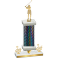 Premium Single Black Carbon Fiber Second Place Golf Trophy