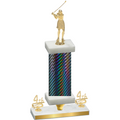 Premium Single Black Carbon Fiber Fourth Place Golf Trophy