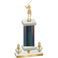 Premium Single Black Carbon Fiber Victory Golf Trophy